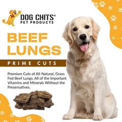 Dog Chits Pulmón de res, curado al aire, snack natural para perros y cachorros.