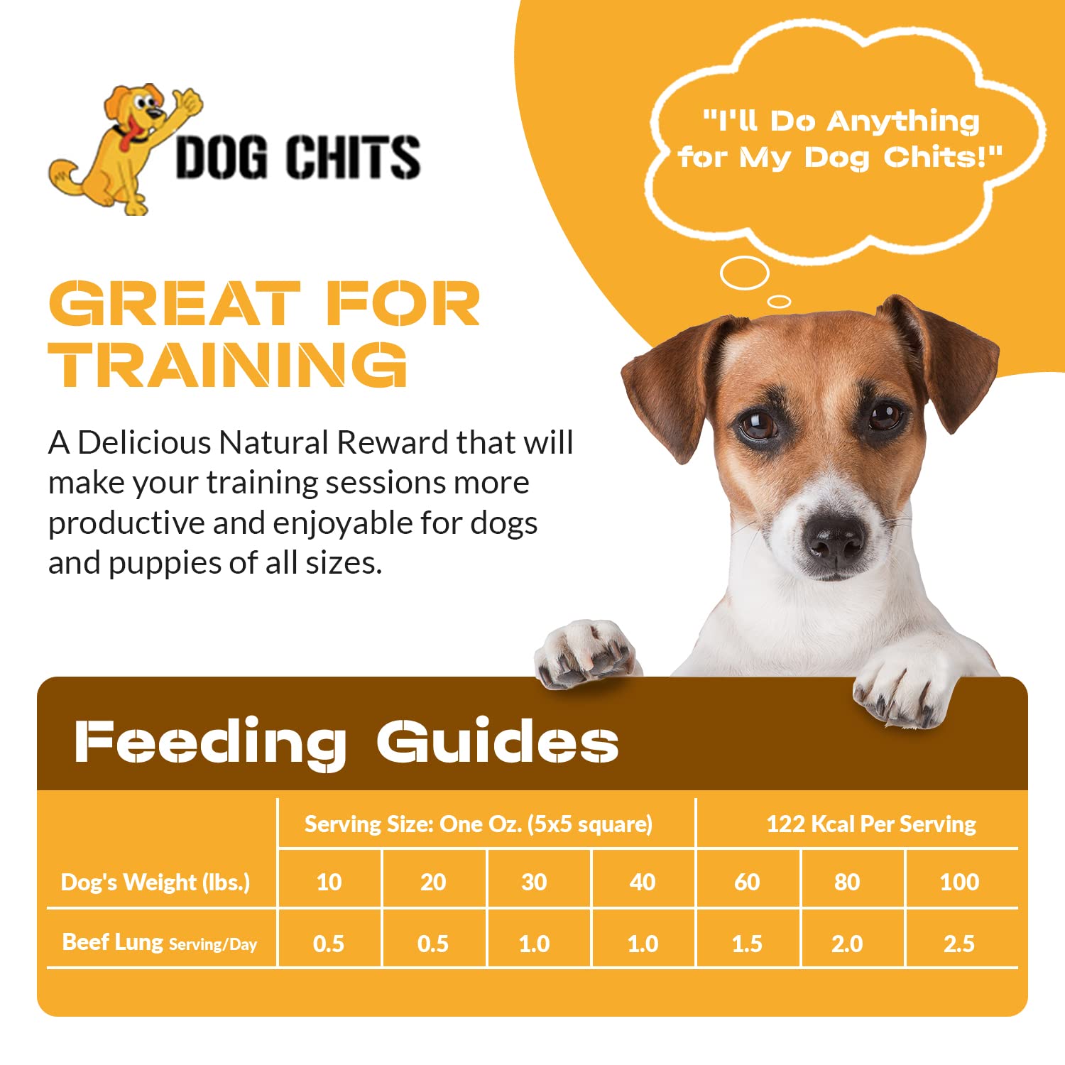 Dog Chits Pulmón de res, hecho en Estados Unidos para perros de todas las edades.