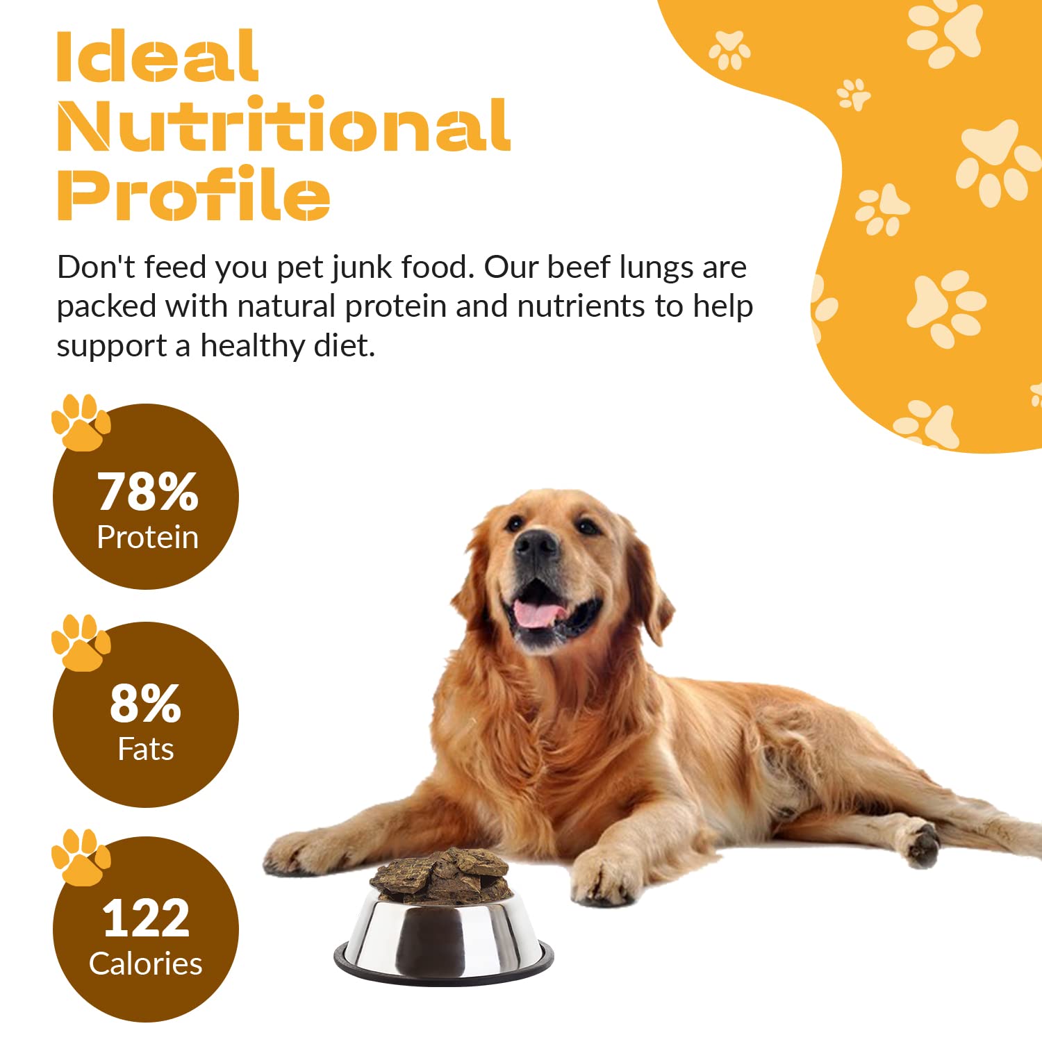 Dog Chits Pulmón de res, alto en proteína, bajo en grasa para dieta equilibrada.