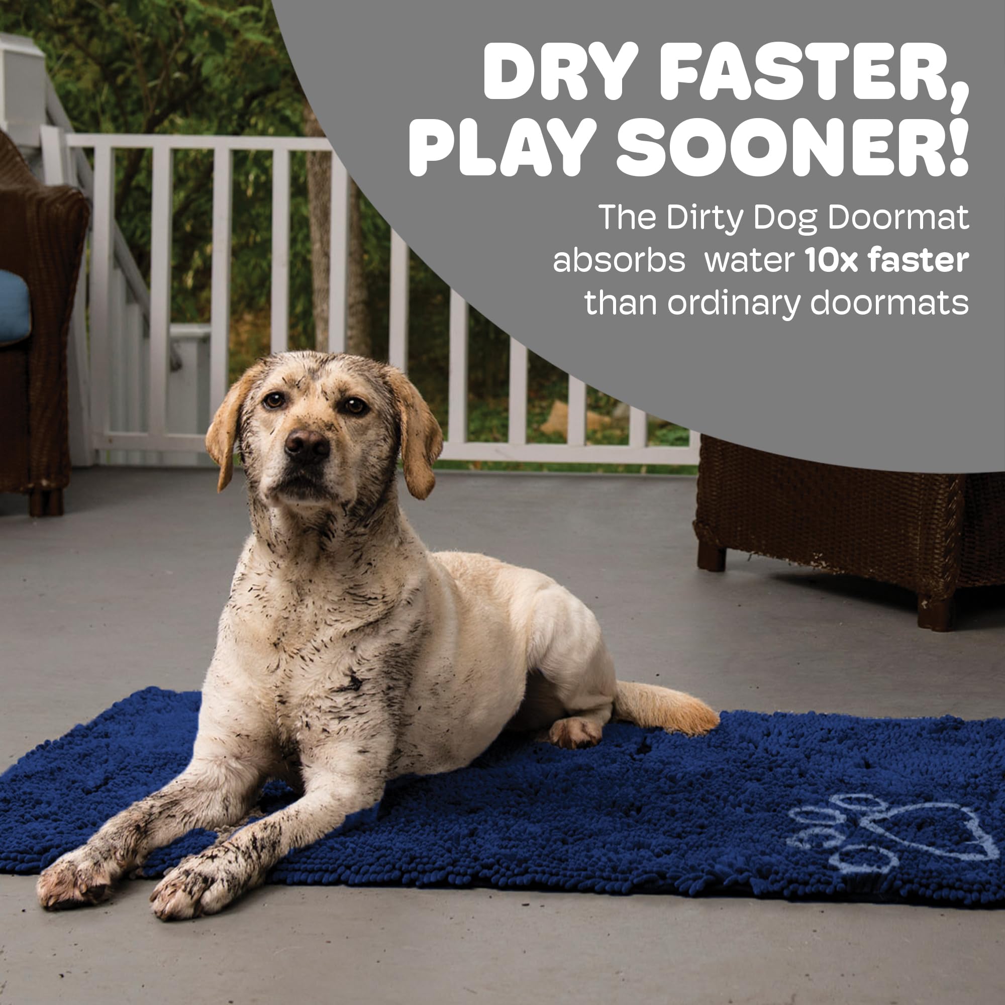Dog Gone Smart Dirty Dog Doormat seca cinco veces más rápido.