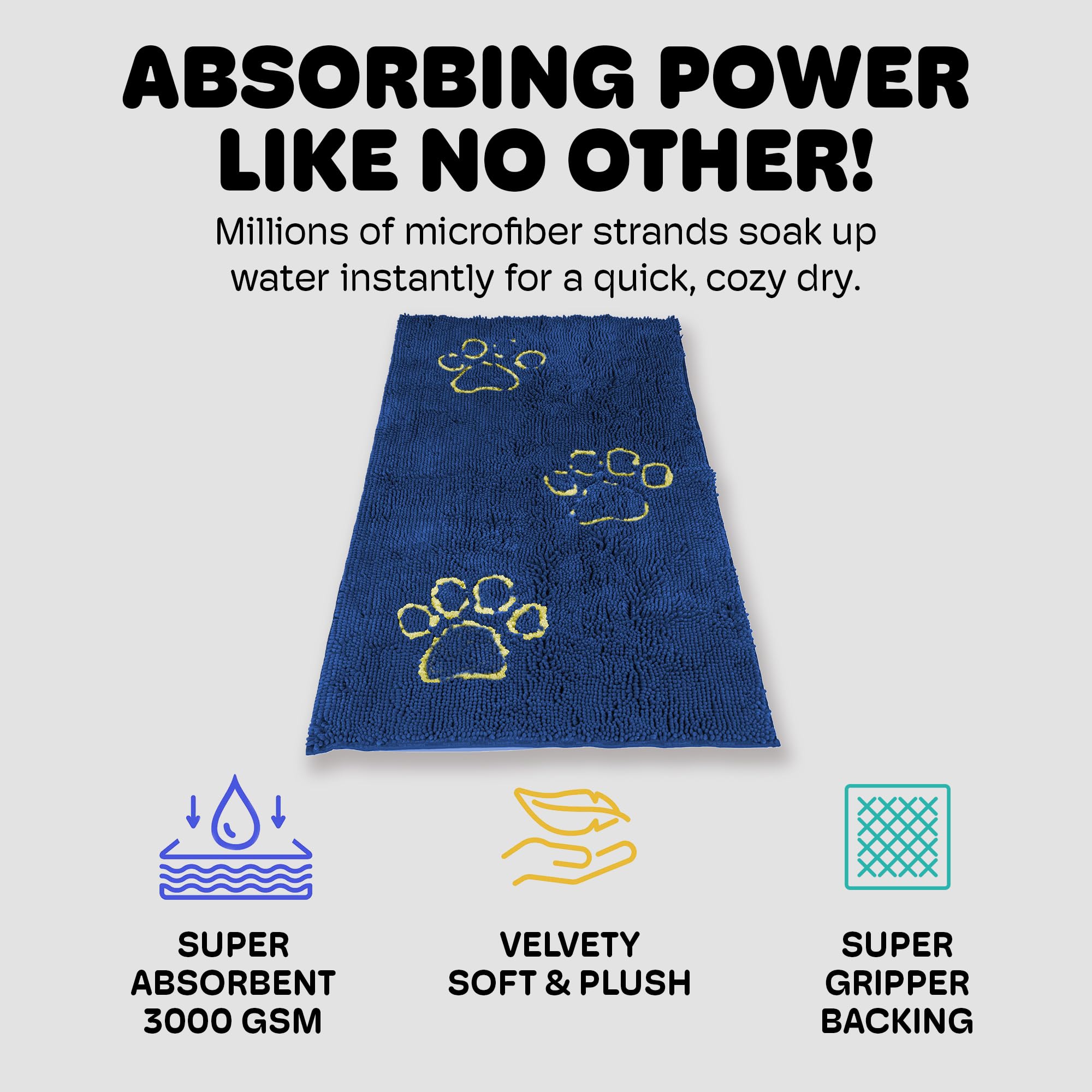 Dog Gone Smart Dirty Dog Doormat suave-microfibra superficie cómoda para las patas
