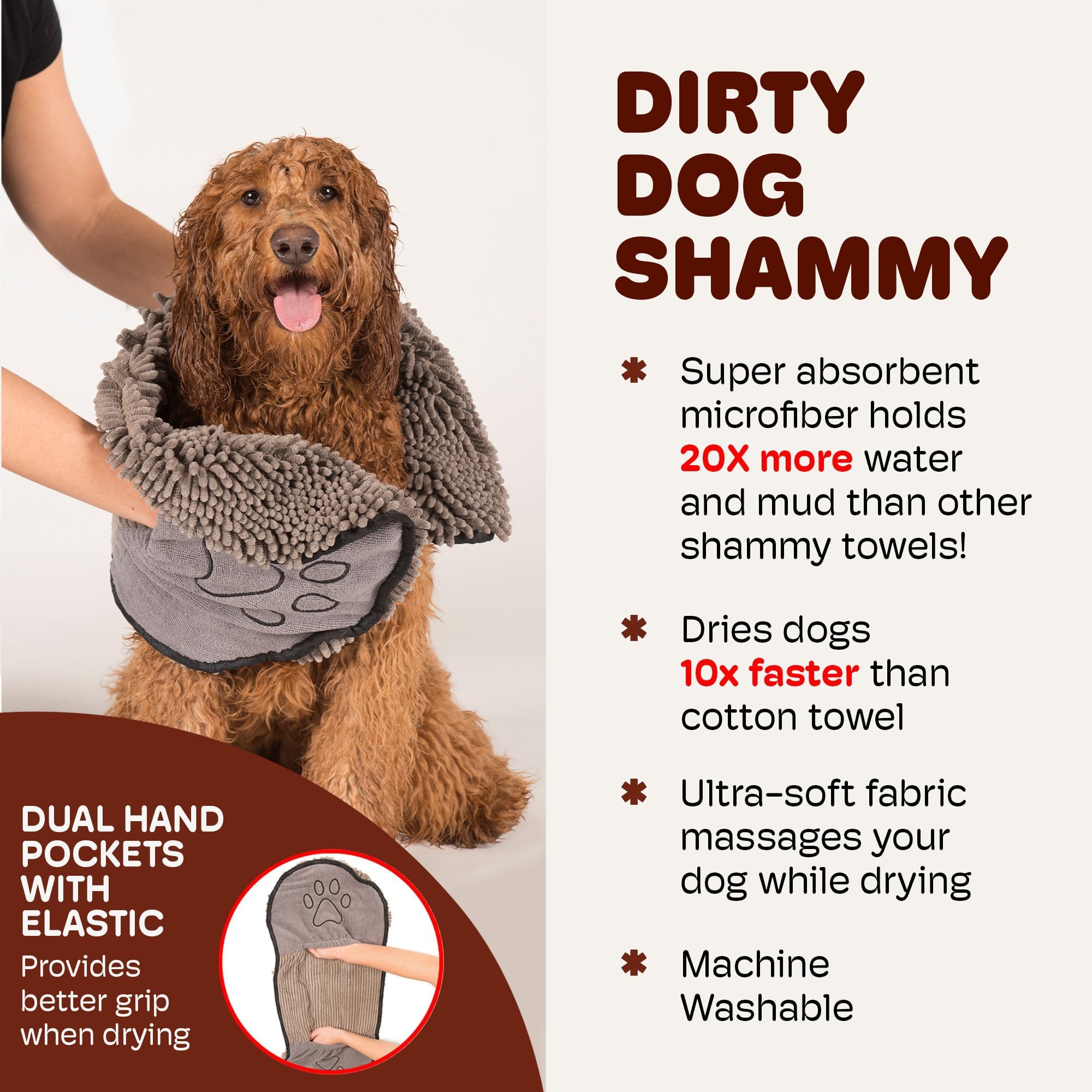 Dog Gone Smart Dirty Dog Shammy: secado ultrarrápido tras playa o lluvia.