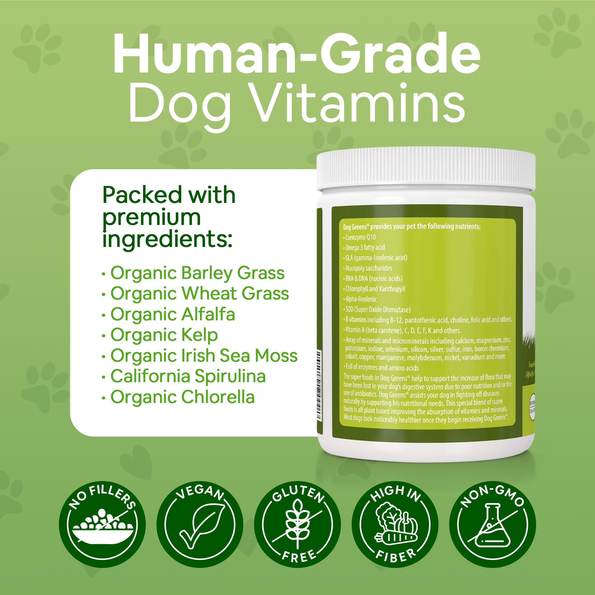 Dog Greens mezcla en plato para perros, ideal en comida casera o croquetas.