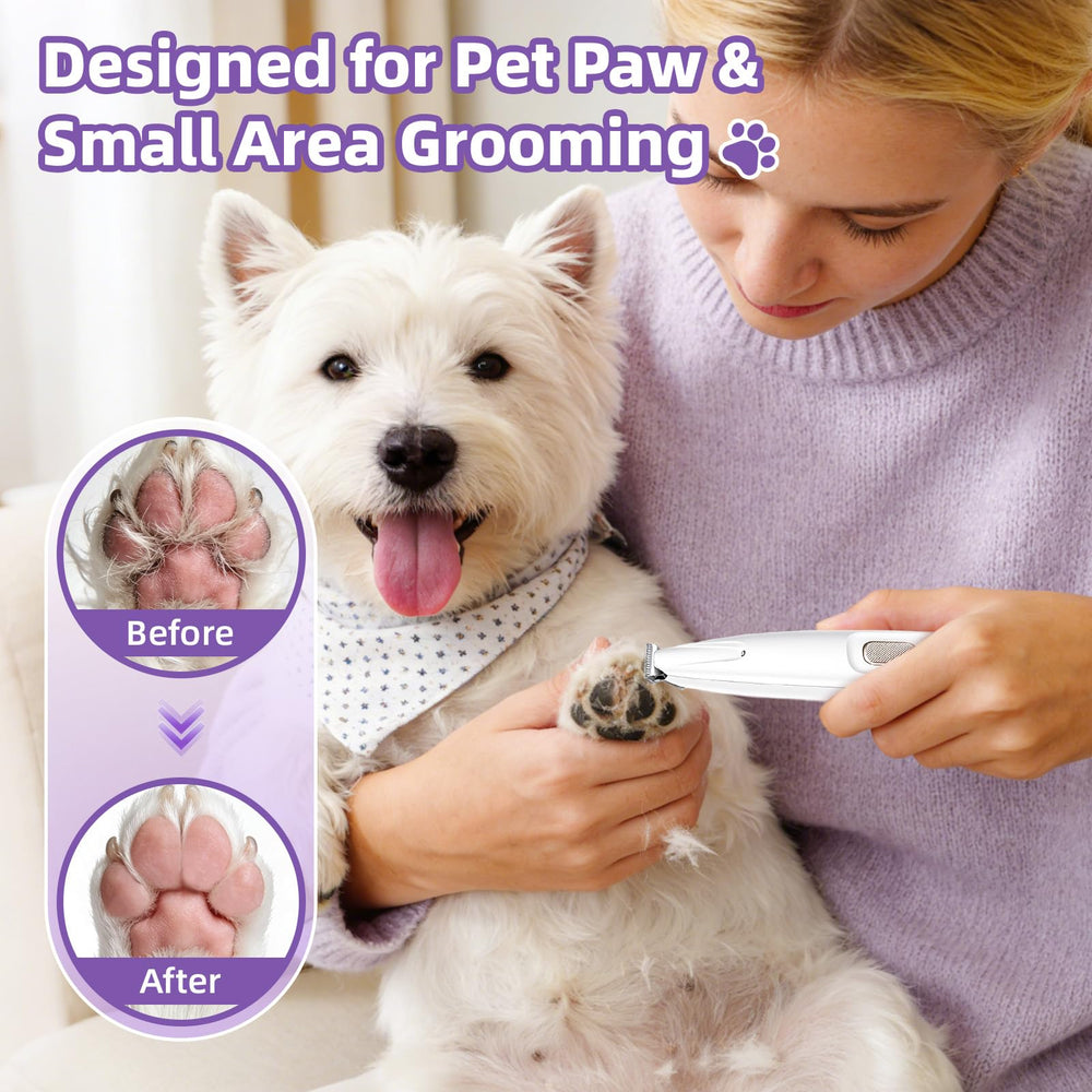 Recortadora de patas para perros con bajo ruido para sesiones tranquilas.