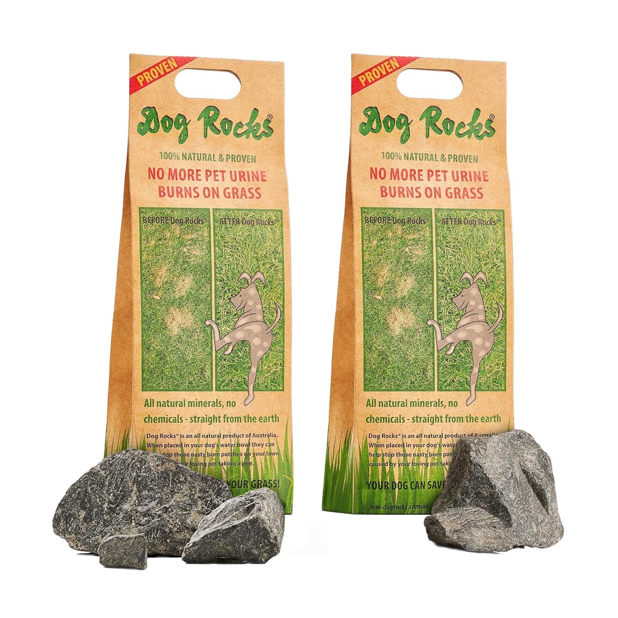 Dog Rocks para hierba: reducción de manchas por orina en el césped.