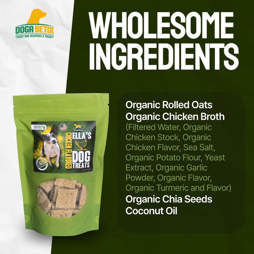 DogaBetix Ella's con ingredientes orgánicos y naturales de lista corta.