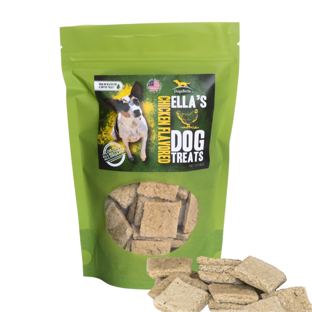 DogaBetix Ella's: merienda de pollo 8oz para perros, sabor sabroso y bajo índice glucémico.