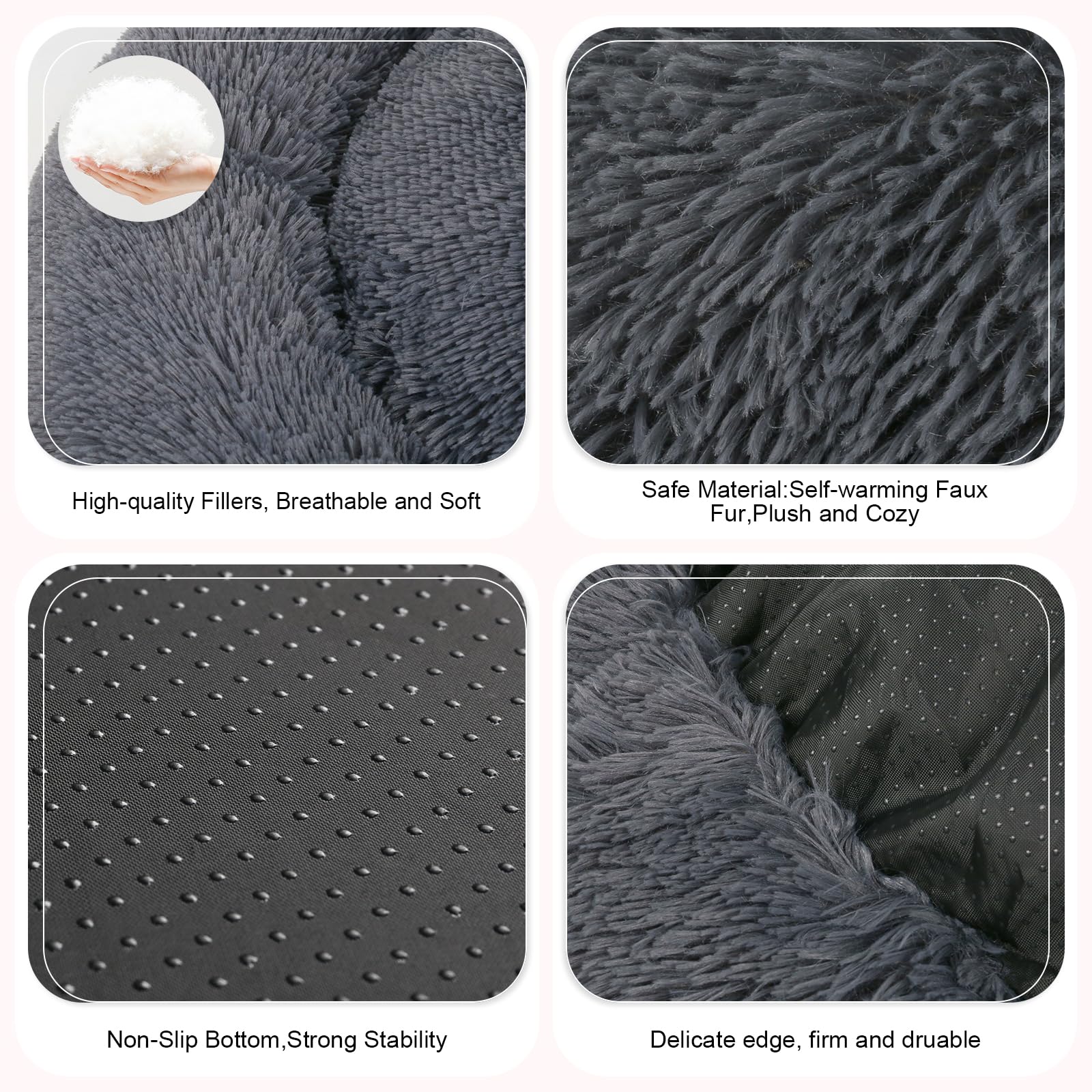 DogBaby cama-bordes-elevados, calor y seguridad para rascar y apoyar la cabeza.