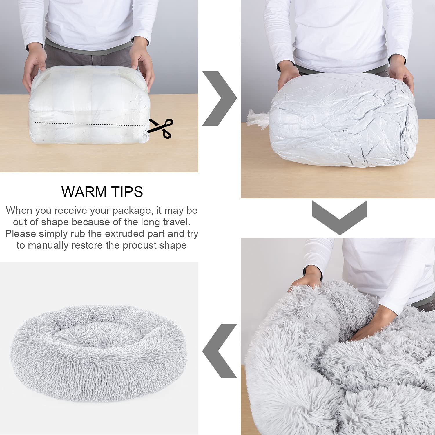 DogBaby Cama Donut Peluche: diseño cómodo que favorece el descanso diario en casa.