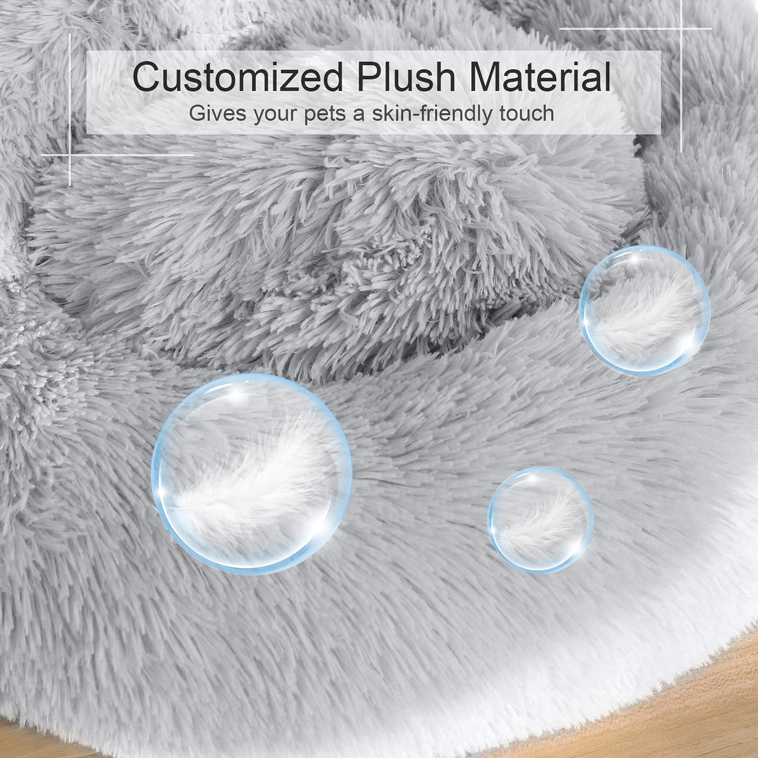 DogBaby Cama Donut Peluche: fondo antideslizante para mayor seguridad.