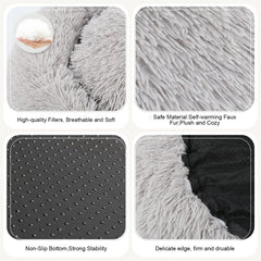 DogBaby Cama Donut Peluche: relleno suave que admite la curvatura corporal.