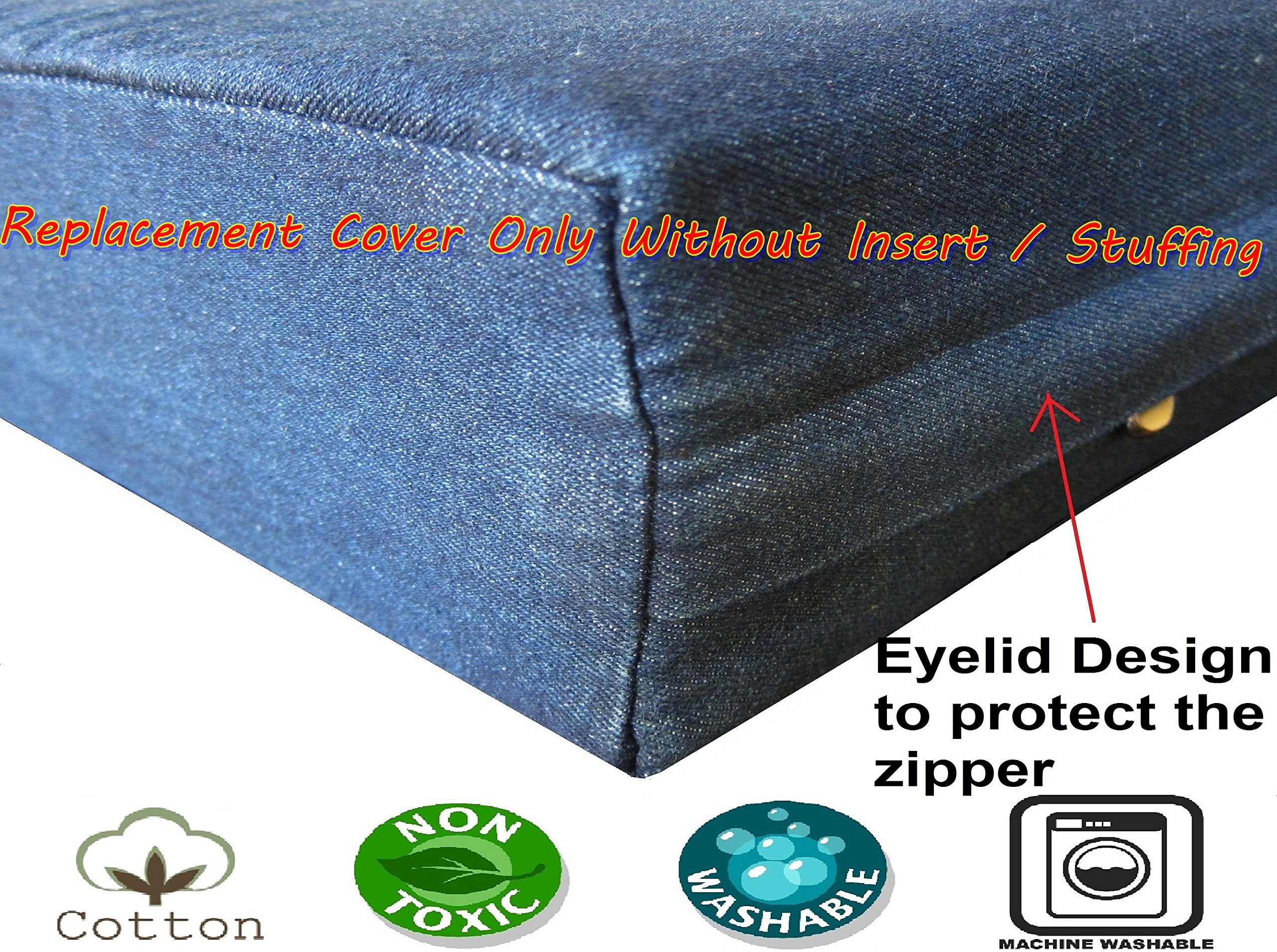 Dogbed4less dimensiones 41x27x4, ajuste preciso para cojines y camas.