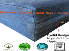 Dogbed4less dimensiones 41x27x4, ajuste preciso para cojines y camas.