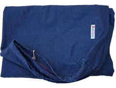 Dogbed4less funda externa denim azul, duradera y fácil de lavar.