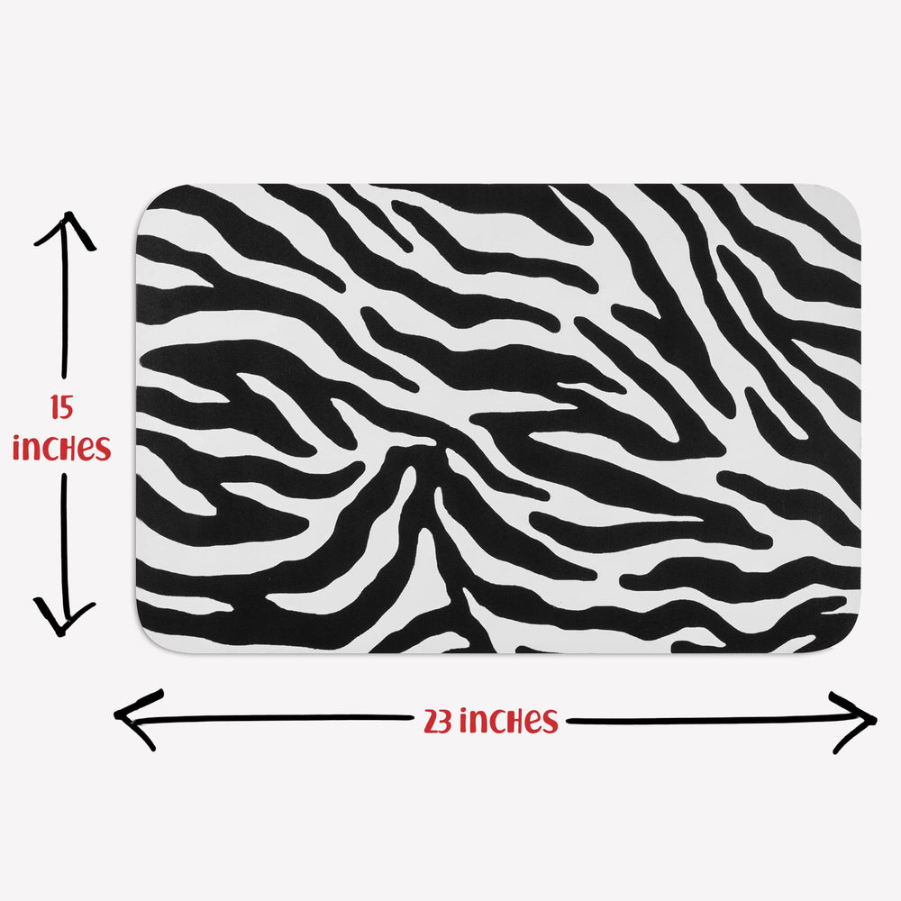 DogBuddy alfombrilla antideslizante Zebra mantiene estable la zona de comidas.