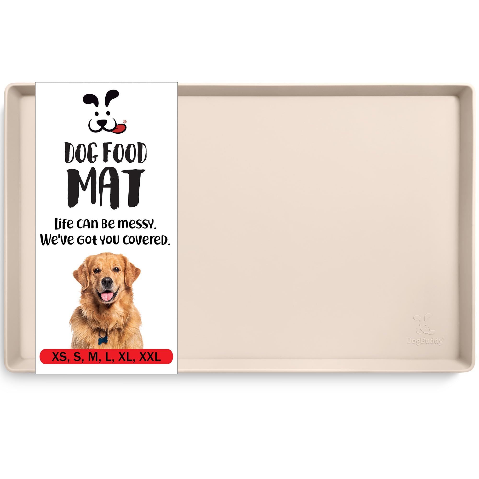 DogBuddy, almohadilla impermeable para comida de perro con borde alto, evita salpicaduras.