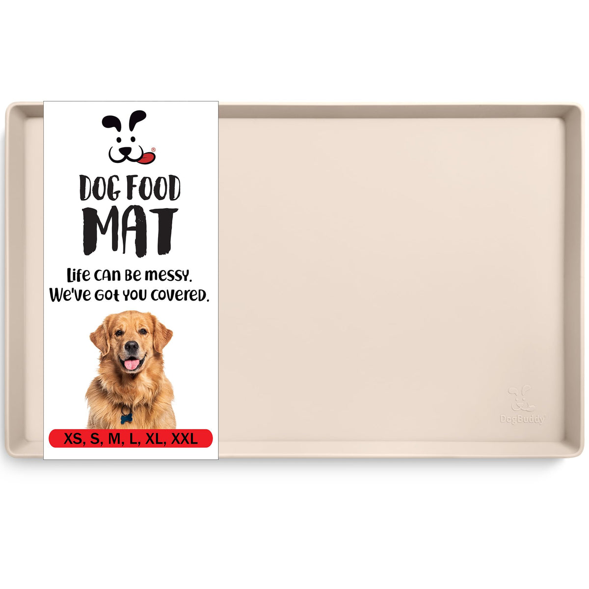 DogBuddy, almohadilla impermeable para comida de perro con borde alto, evita salpicaduras.