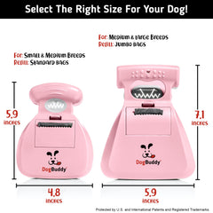 DogBuddy Pooper Scooper acople-bolsas con soporte práctico para bolsas durante el paseo.