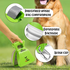 DogBuddy Pooper Scooper con enganche para correa, listo para llevar.