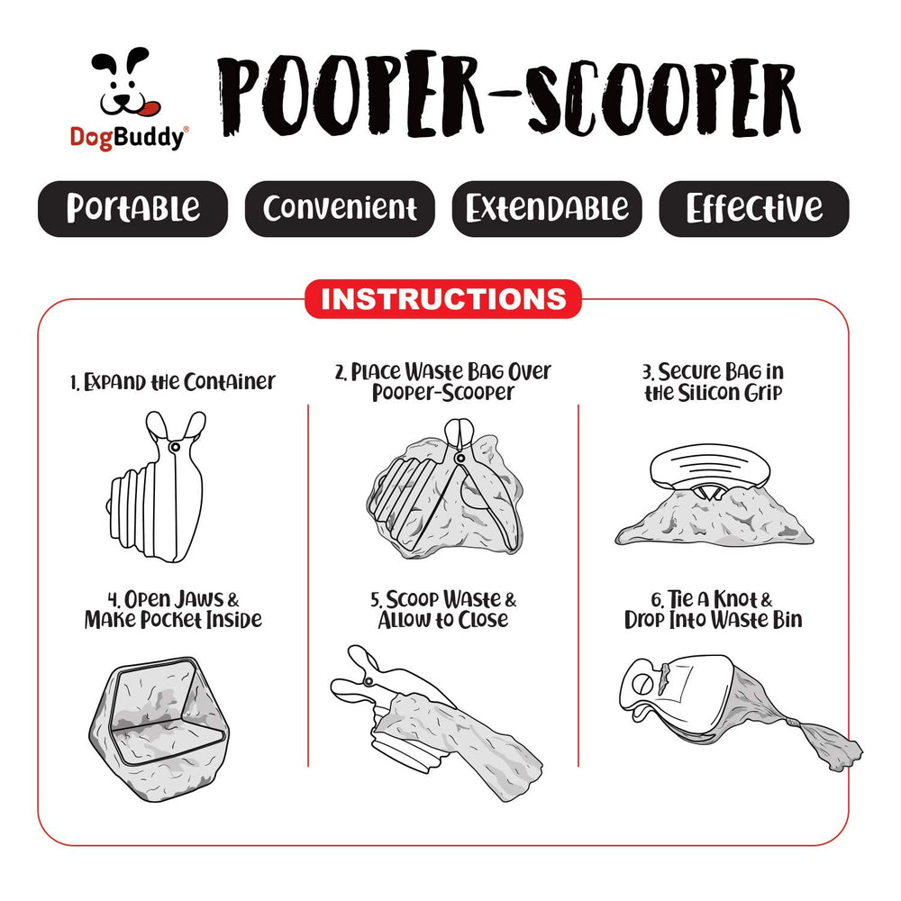 DogBuddy Pooper Scooper con materiales duraderos para uso constante.