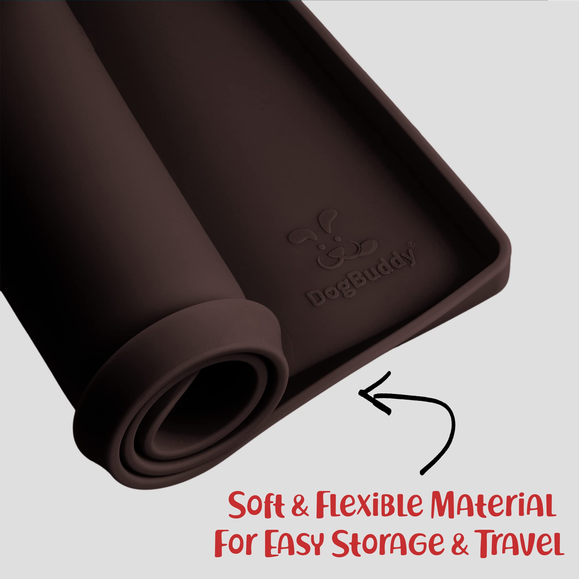 DogBuddy tapete fácil de limpiar, ideal para limpieza rápida.