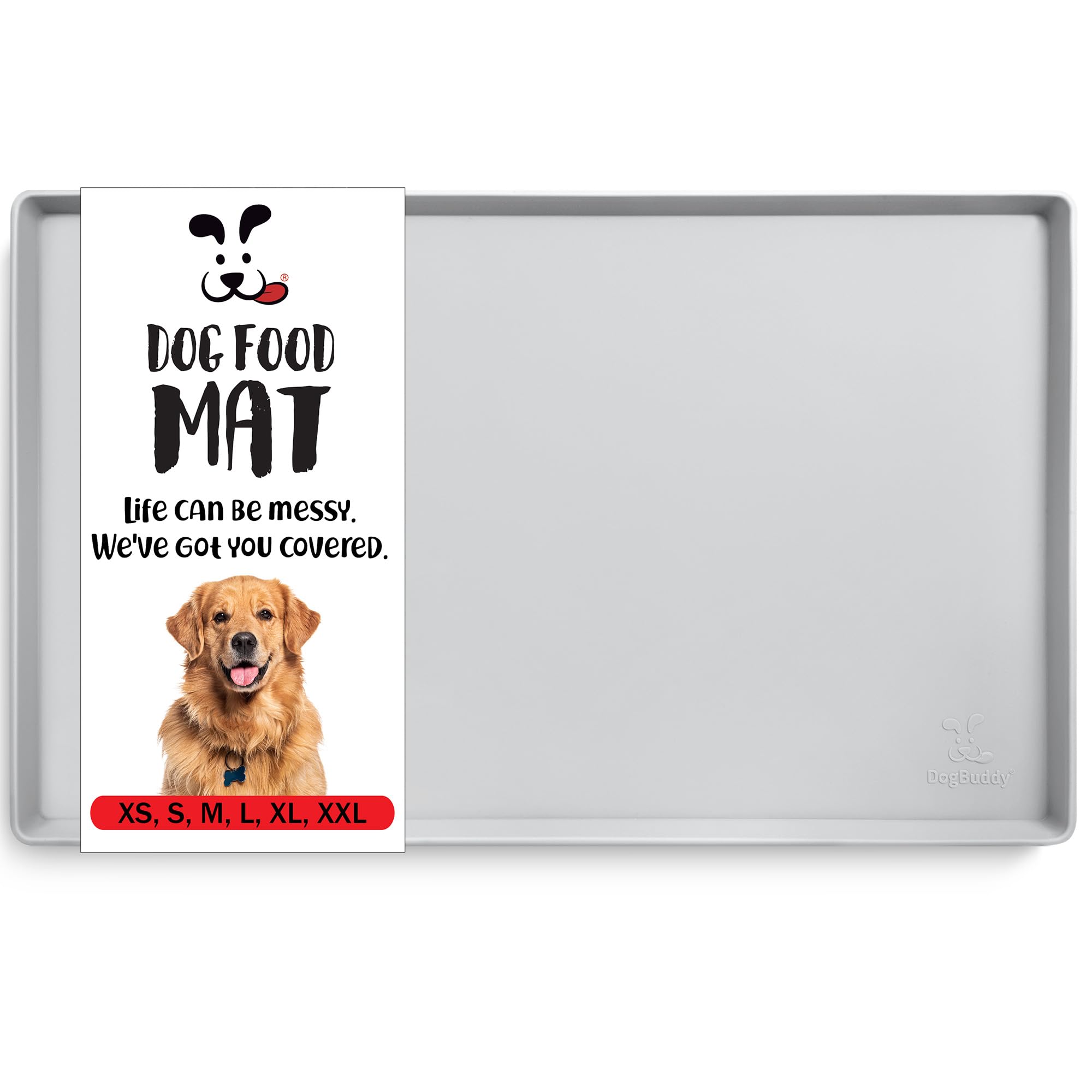 DogBuddy tapete de alimentación impermeable para perros, manteniendo el desorden fuera del suelo.