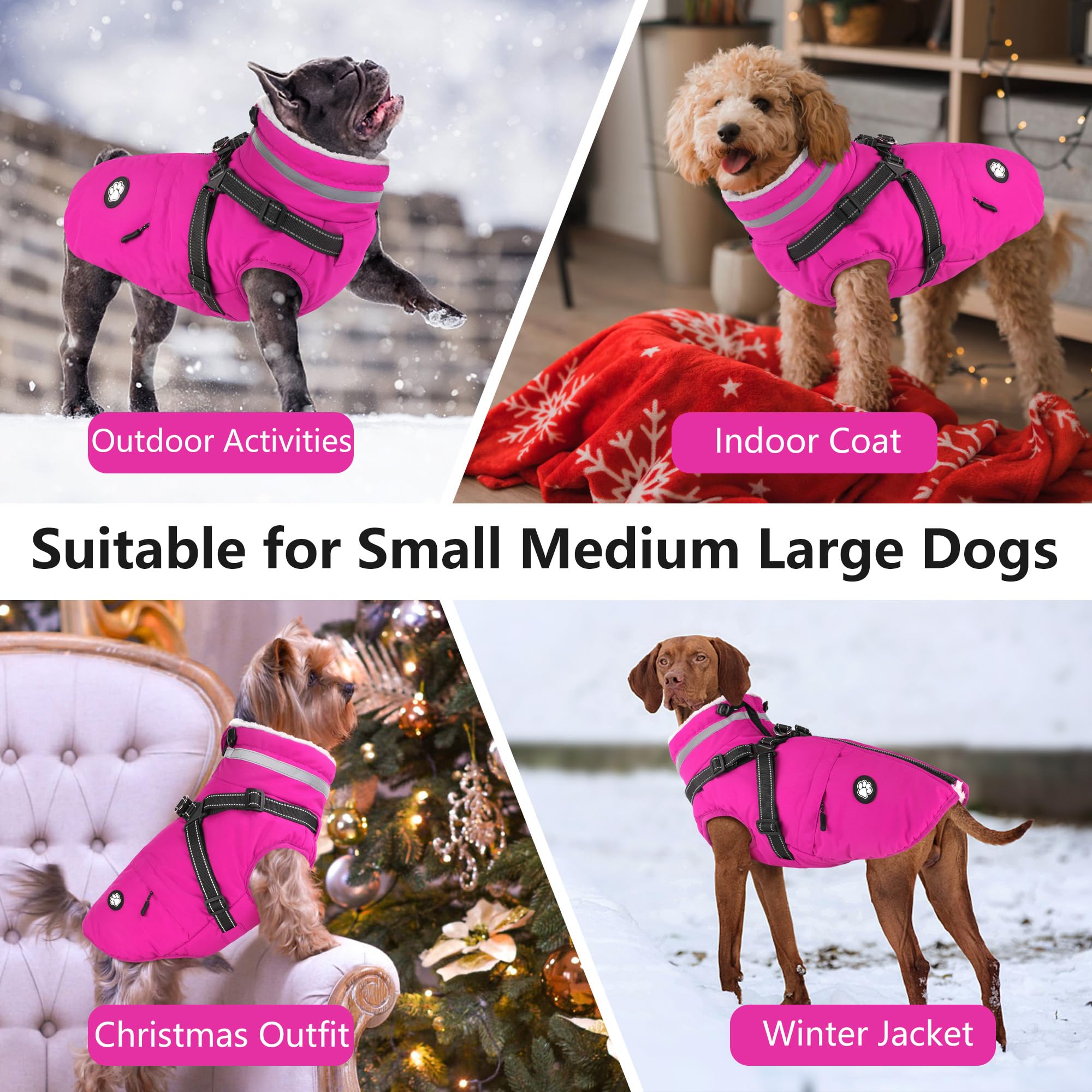 Dogcheer abrigo talla L con pecho de 63 cm para ajuste cómodo.