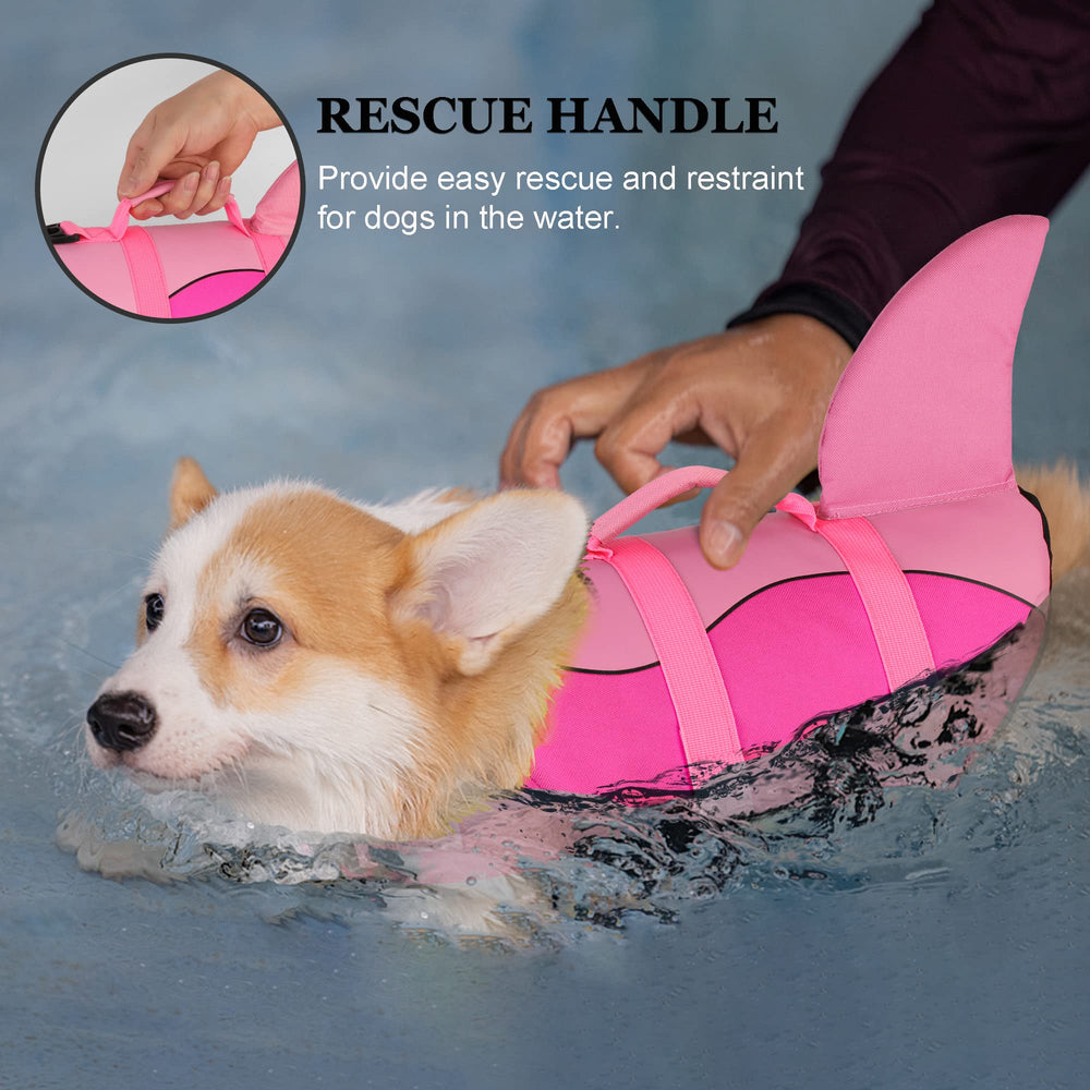 Dogcheer asa de rescate en chaleco salvavidas para facilitar rescate.