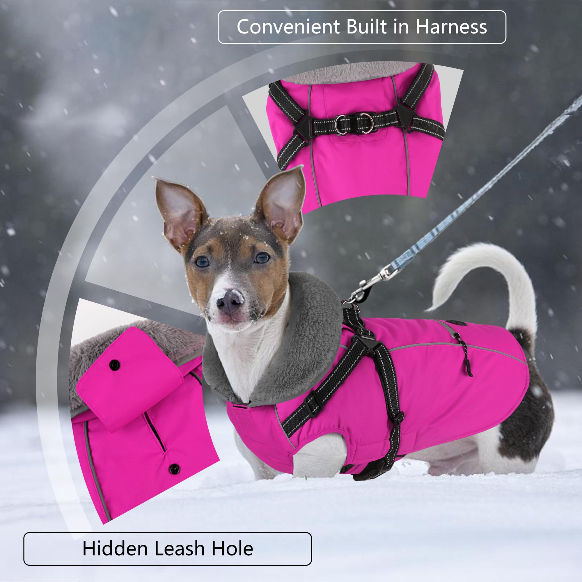 Dogcheer capa con forro peludo interior, calor suave para paseos