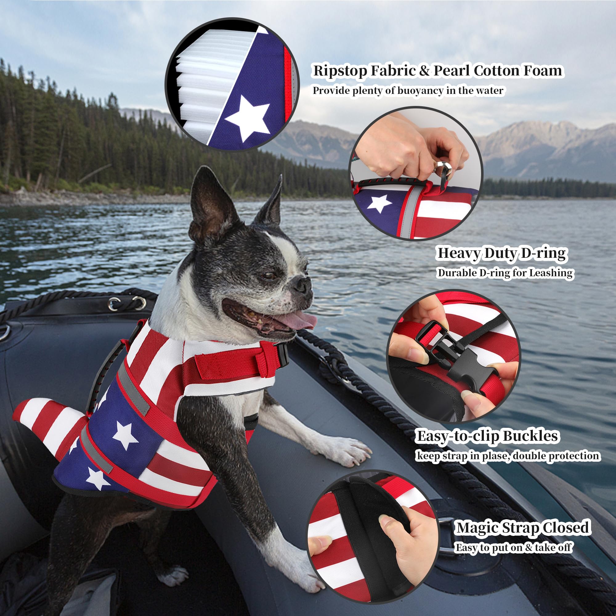 Dogcheer chaleco con asa de rescate facilita sacar al perro del agua