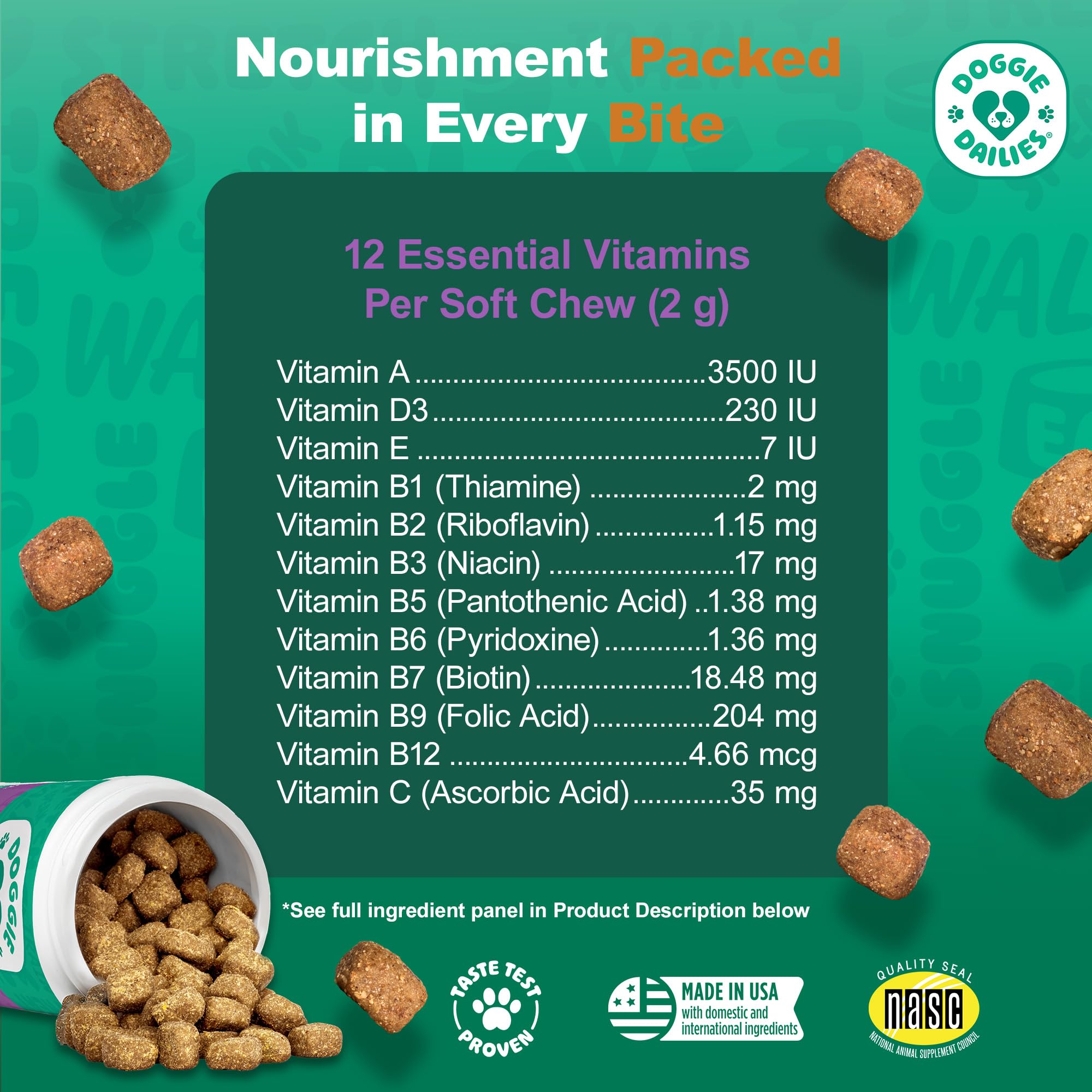Doggie Dailies antioxidantes con vitaminas A, C y E para perros