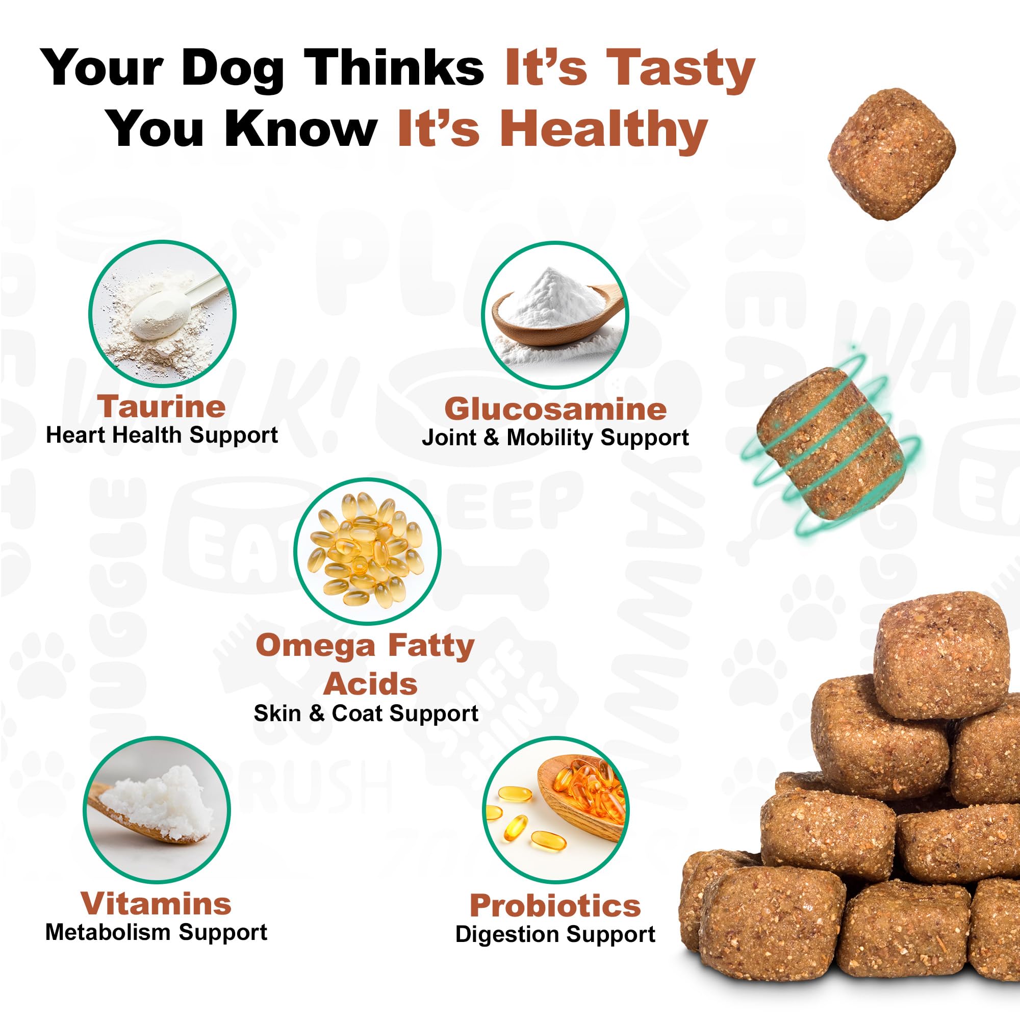 Doggie Dailies Senior Essentials, antioxidantes y vitaminas que apoyan la vitalidad diaria.