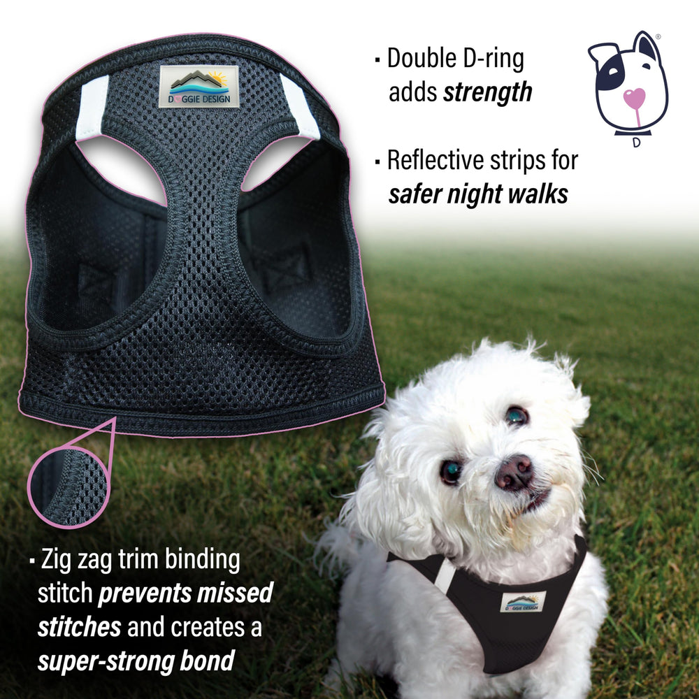 DOGGIE DESIGN American River arnés con ajuste de tres pulgadas para un ajuste personalizado