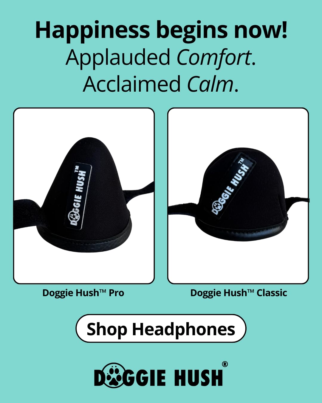 Doggie Hush Pro ajuste seguro con correas ajustables