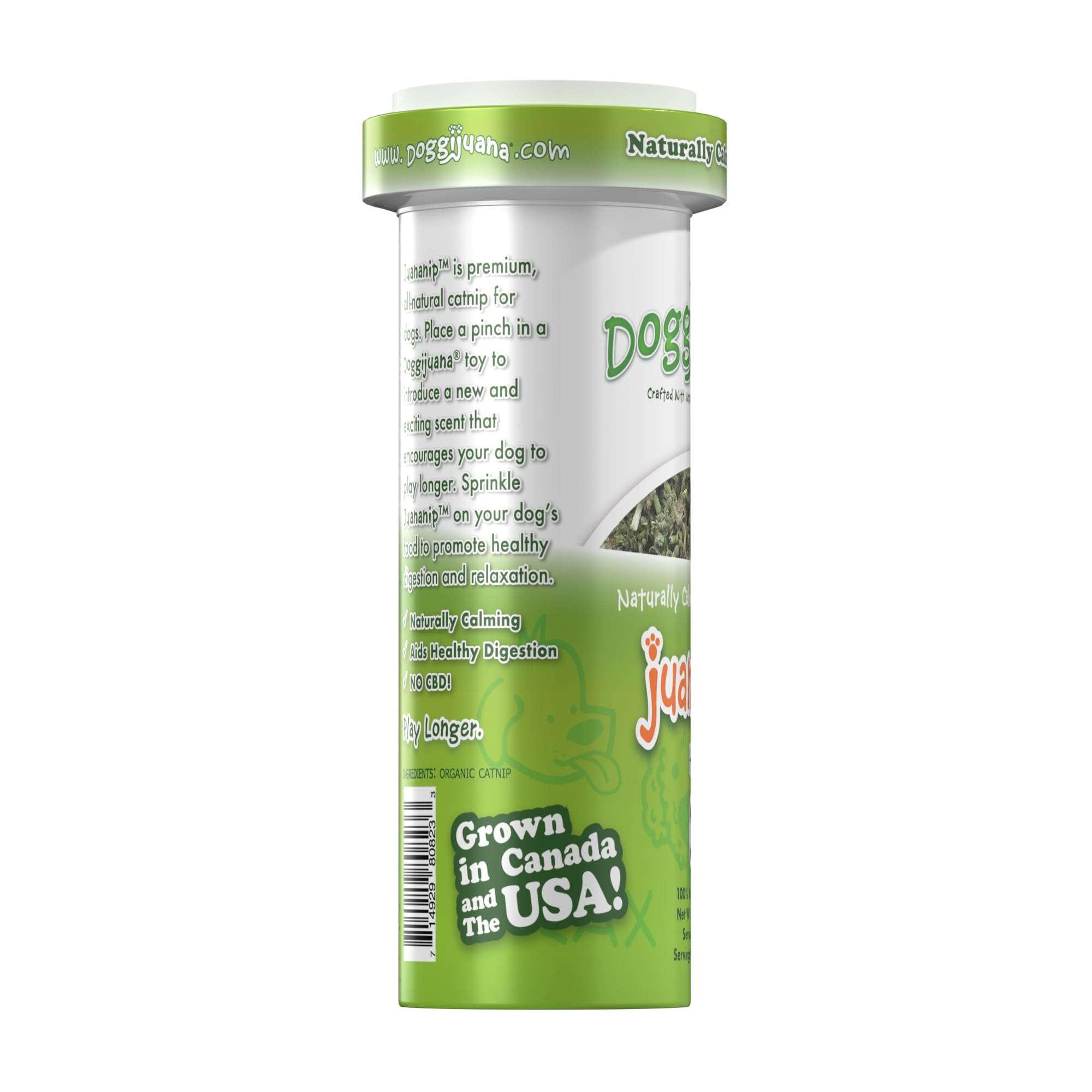 Doggijuana juguete calmante para perros, promueve juego y tranquilidad durante la pausa.