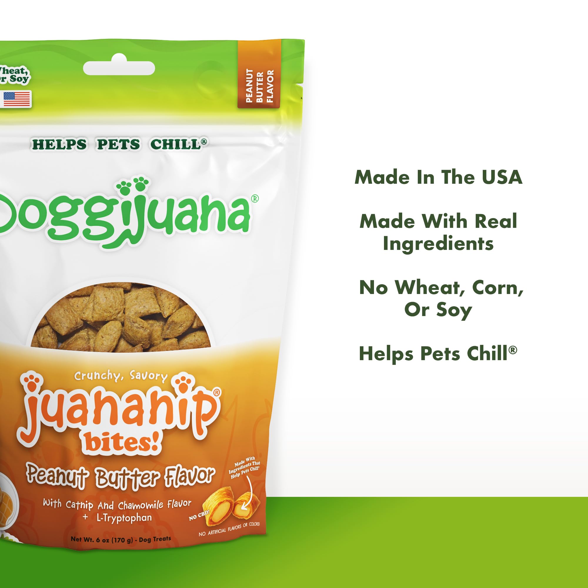 Doggijuana con menta-gato para calmar la mente del perro.