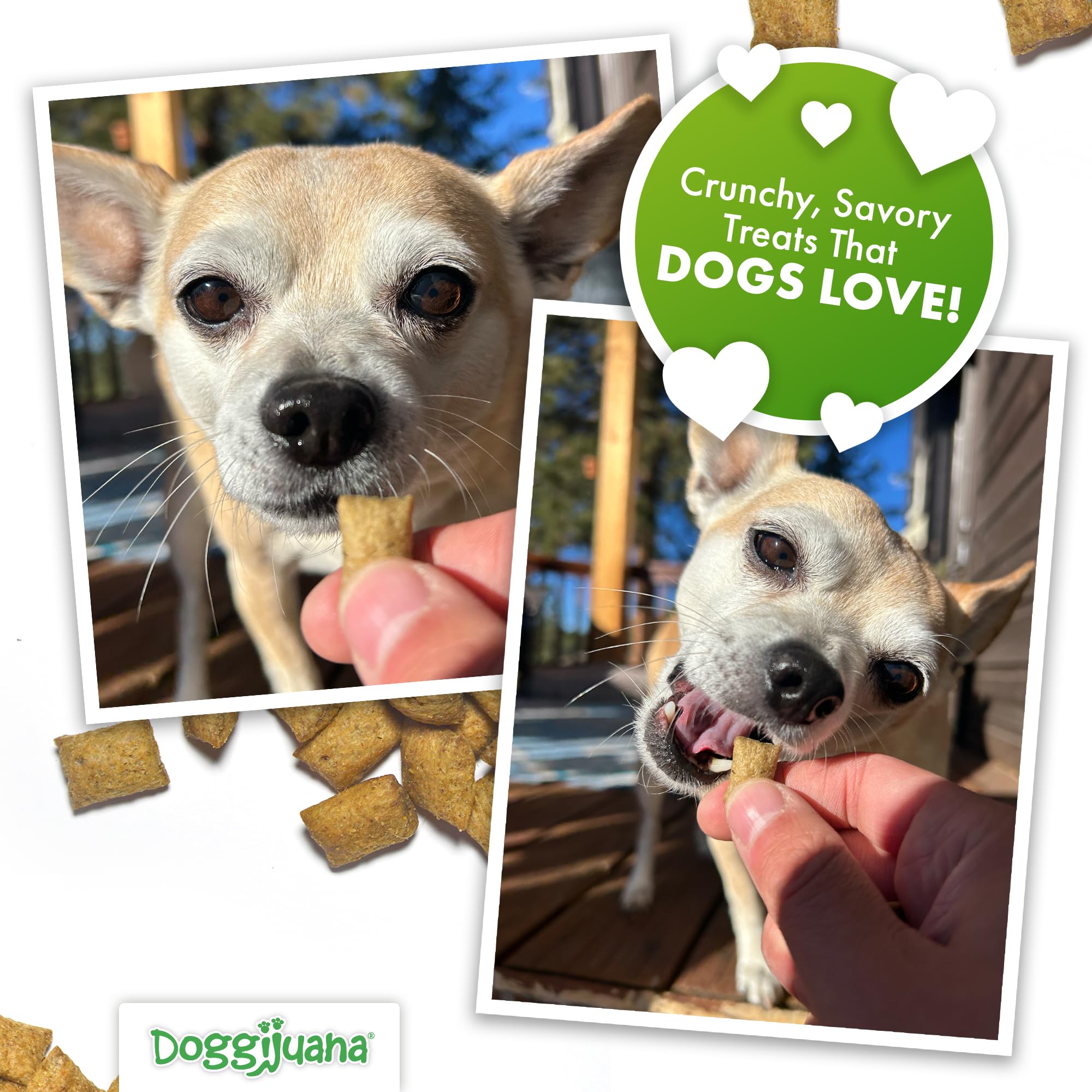 Doggijuana sabor cacahuate, delicioso y fácil de masticar.