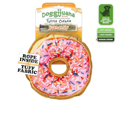 Doggijuana Tuffer Chewer Plush, bolsillo interno para Juananip y aroma suave