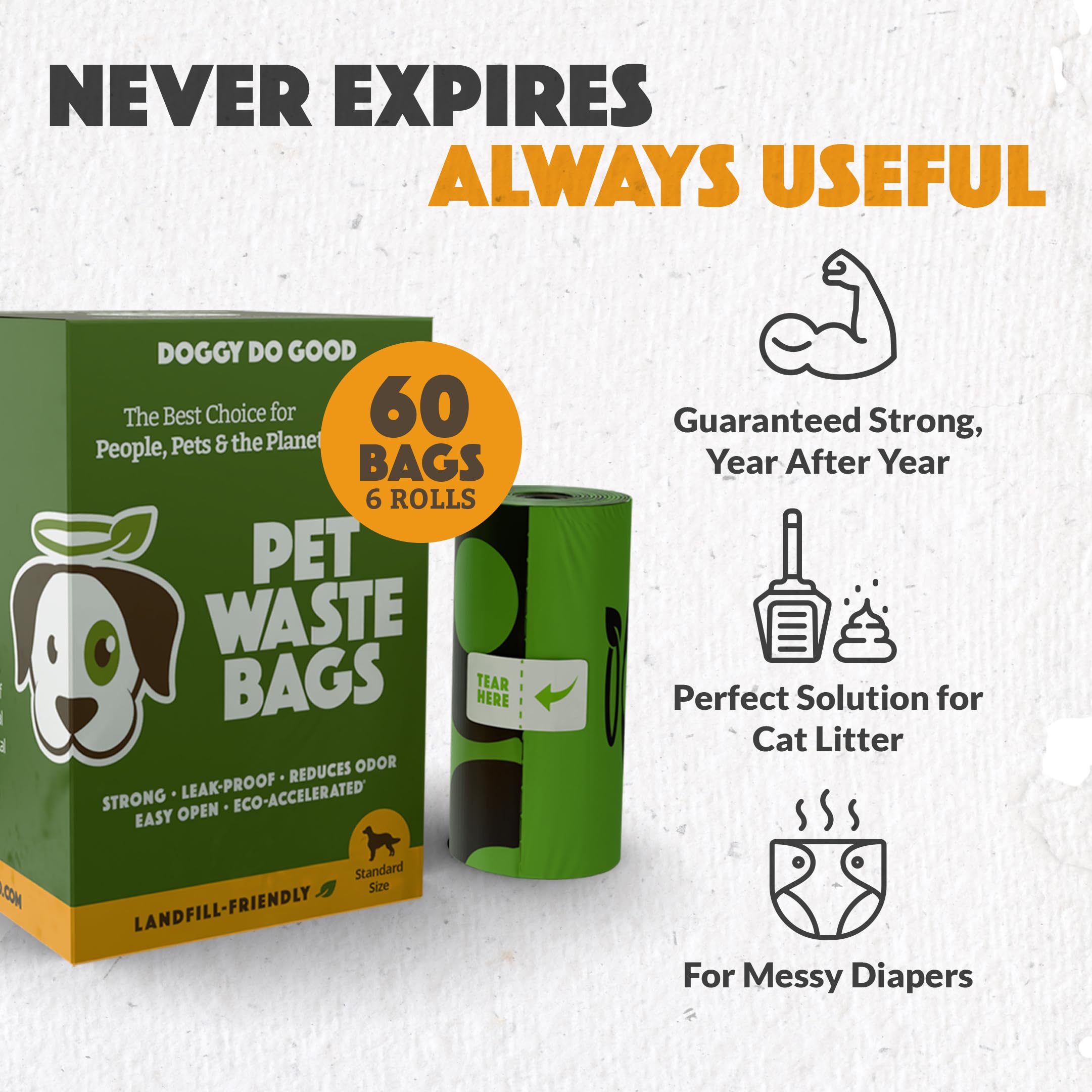 Tamaño estándar Doggy Do Good, compatible con la mayoría de dispensadores