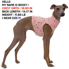 Doggystar camiseta corta elástica para whippet, rosa, fácil de poner