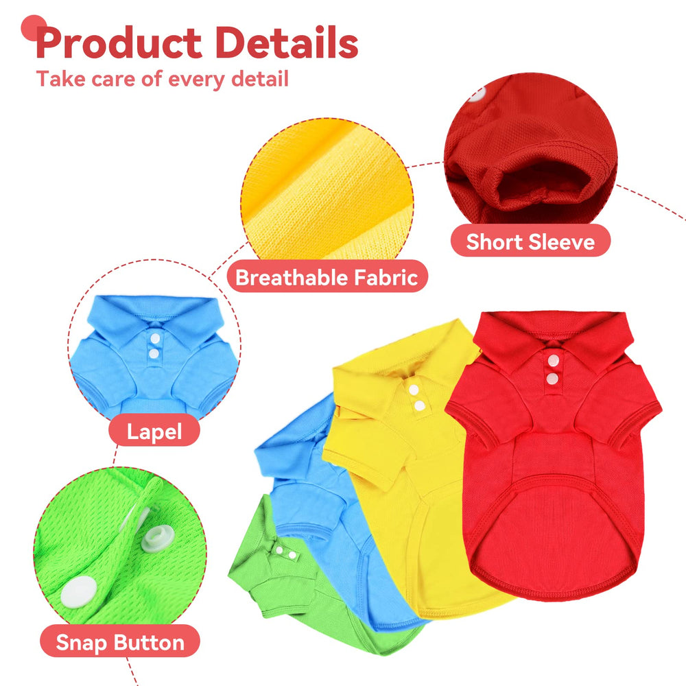 DOGGYZSTYLE camisetas polo para perro, colores brillantes para visibilidad y estilo diario.