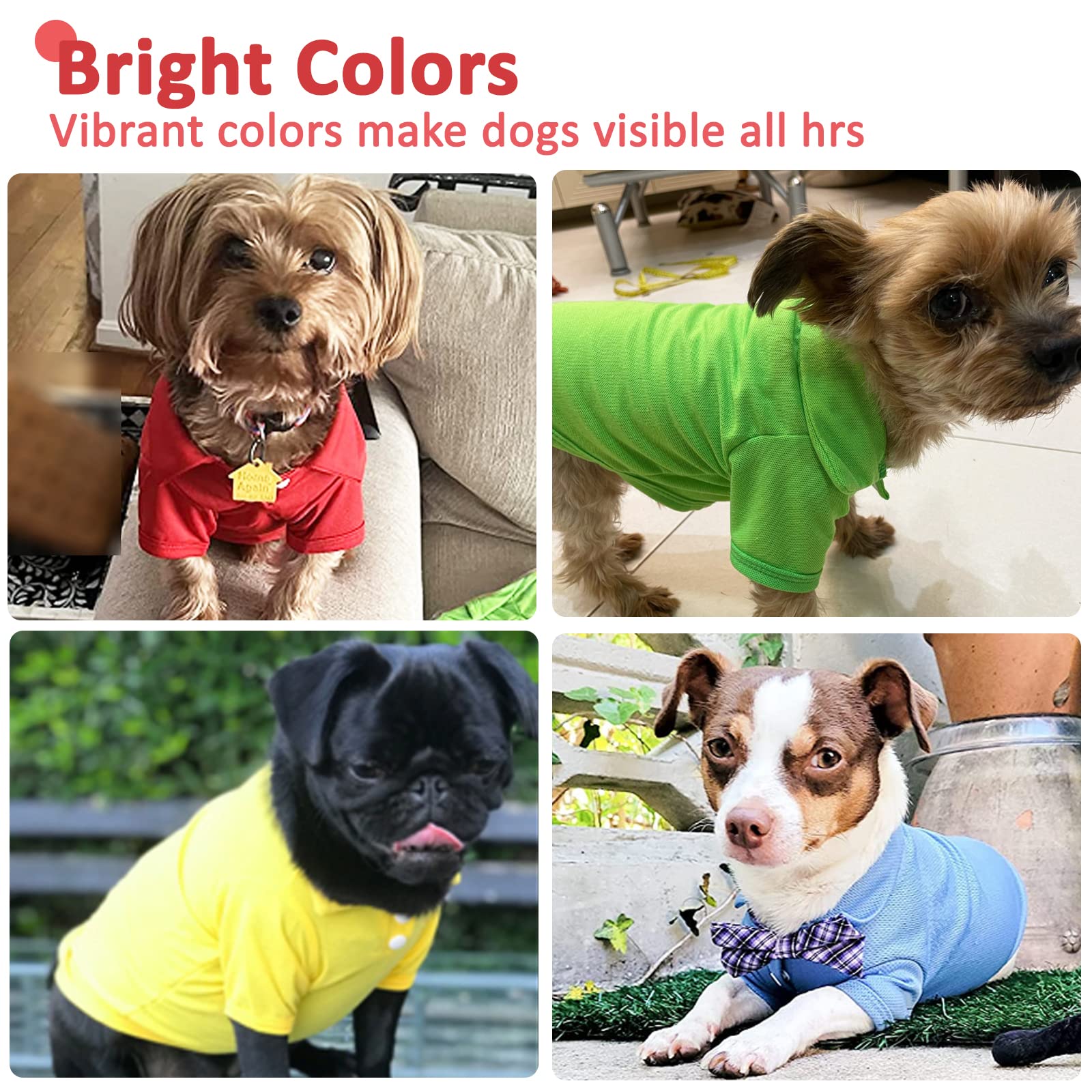 DOGGYZSTYLE camisetas polo para perro, tejido suave y transpirable para mayor comodidad durante el día.