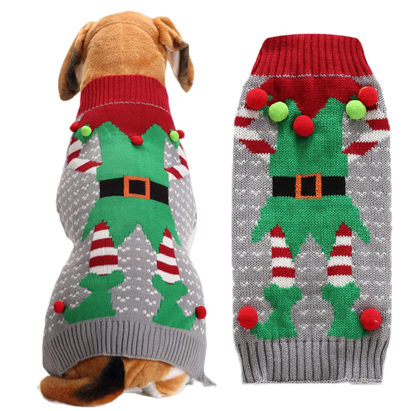 DOGGYZSTYLE suéter navideño para perro payaso gris, look festivo para fiestas.