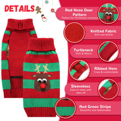 DOGGYZSTYLE suéter navideño para perro, cuello alto para mayor calor.