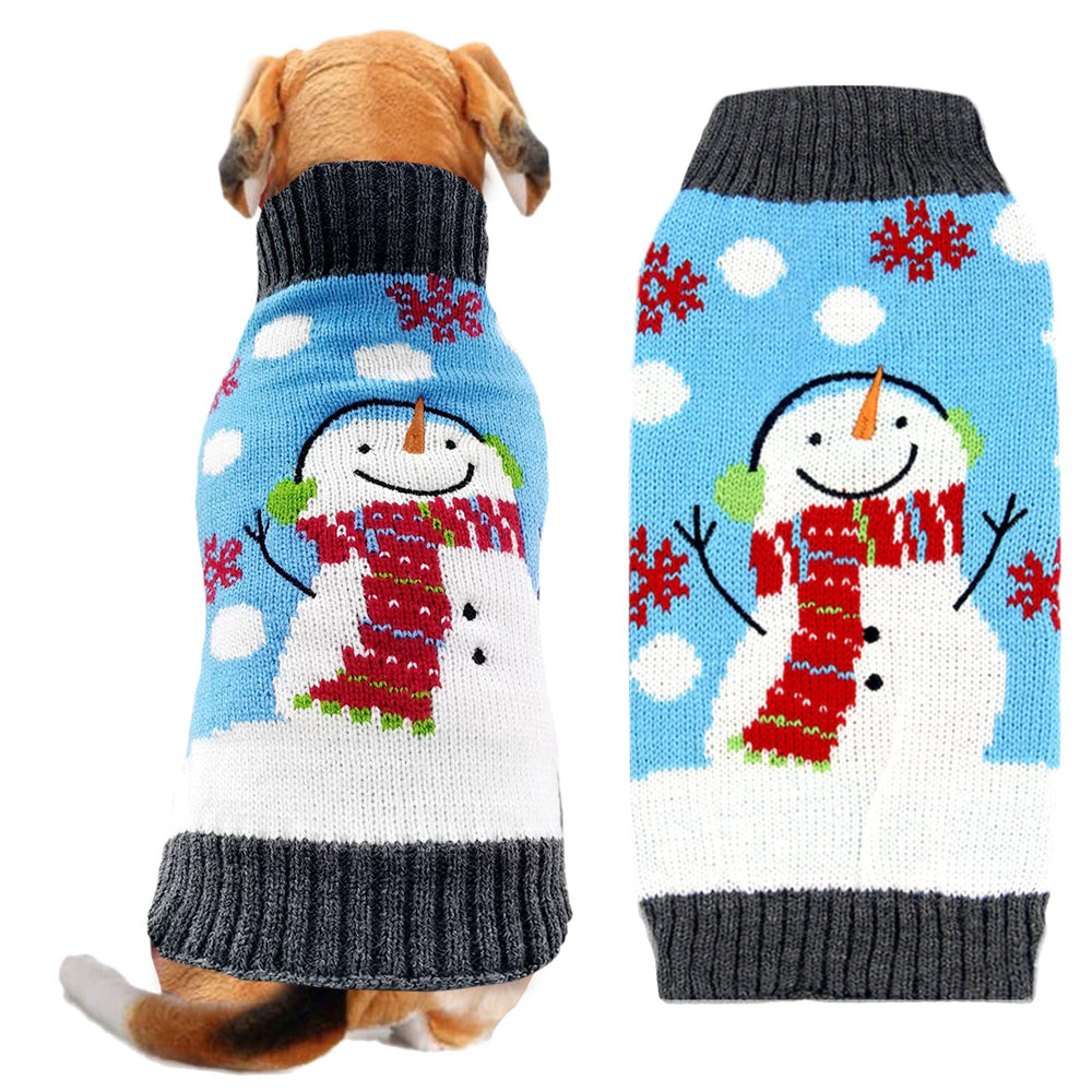 DOGGYZSTYLE sueter navidad azul muñeco nieve para fiestas