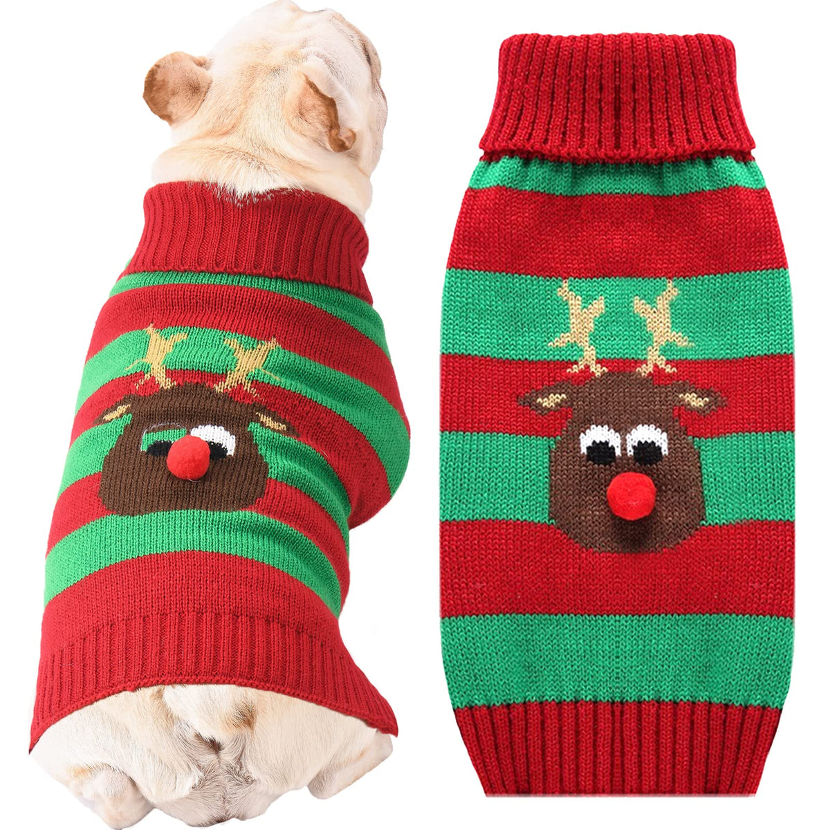 DOGGYZSTYLE suéter navidad Reno: cómodo para fiestas y fotos festivas.
