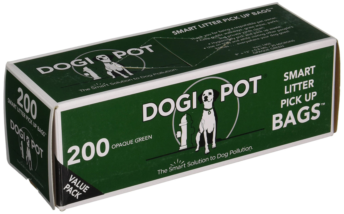 Dogipot rollos de bolsas para recogida, 200 bolsas por rollo para paseos prácticos.