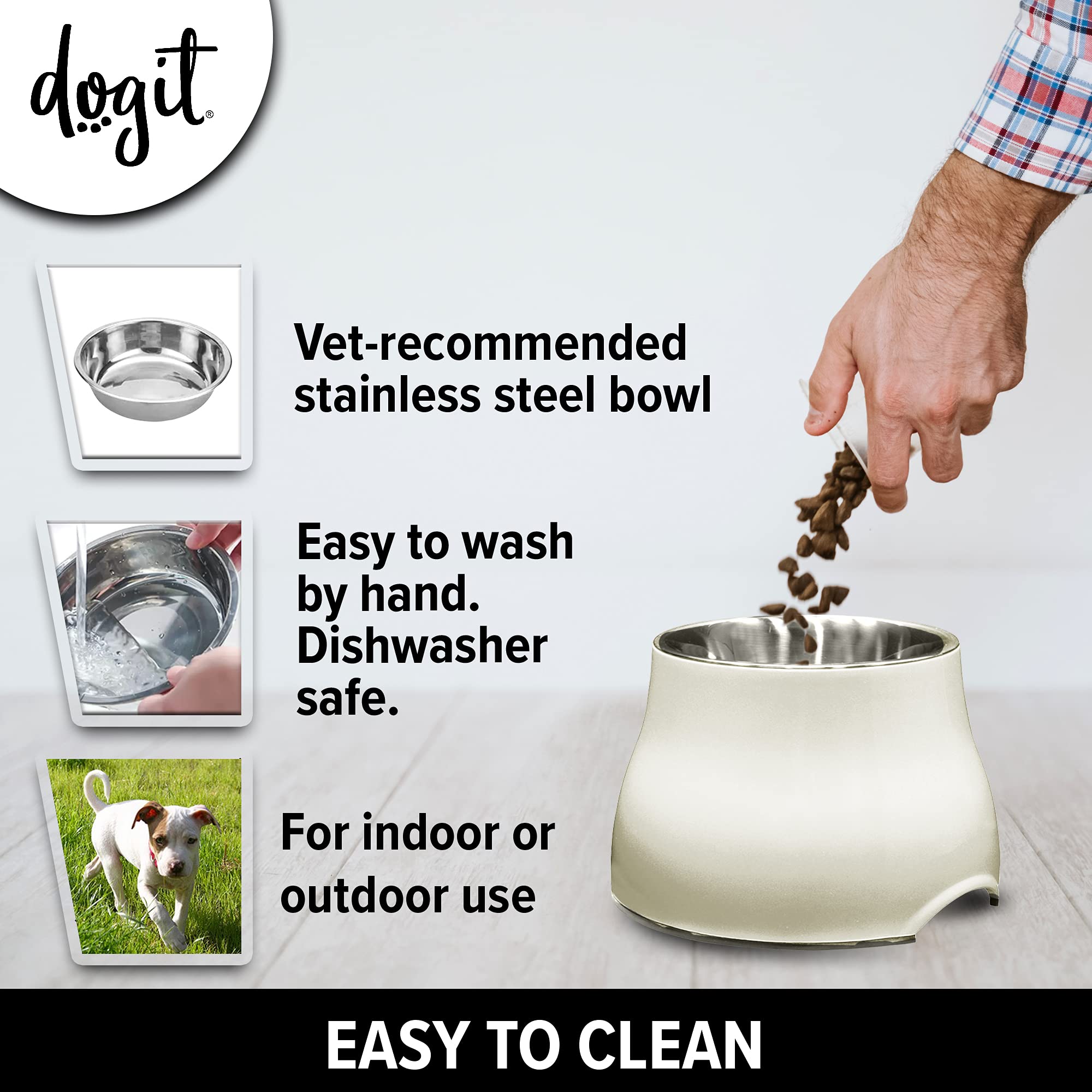 Dogit cuenco elevado para perros grandes, diseño ergonómico