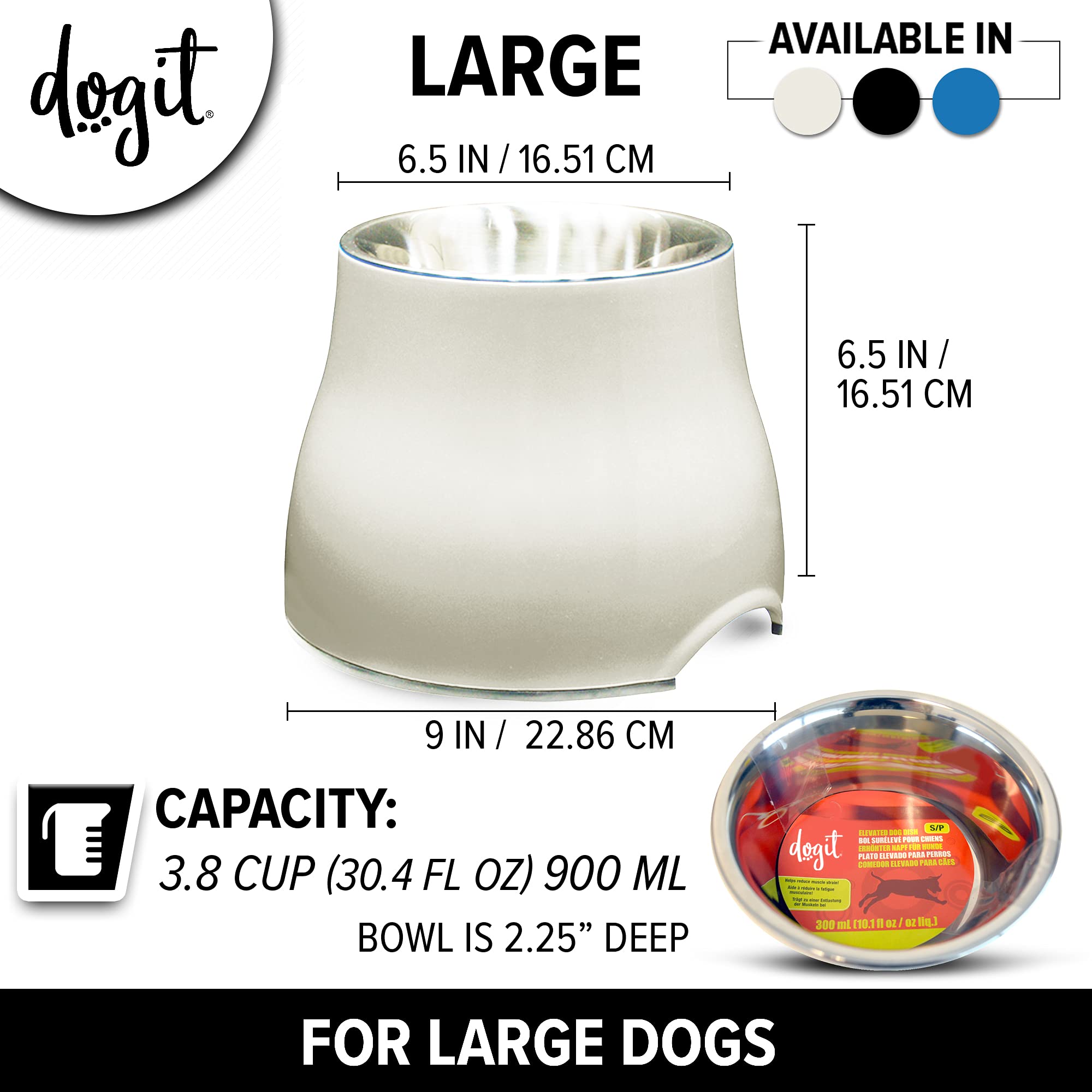 Dogit cuenco elevado, base antideslizante para tomas estables