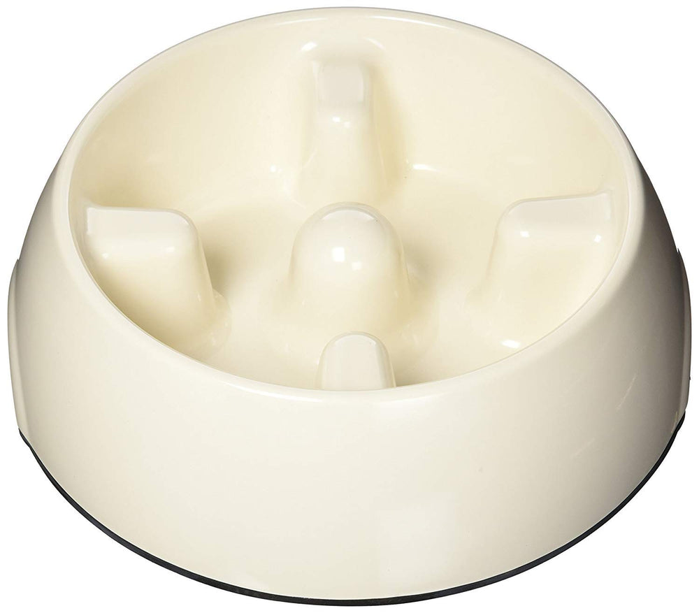 Dogit tazón para perro blanco y grande, favorece comer despacio y uso diario.